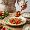 PLATES 6 pcs LARGE DINNER PLATES 27cm CERAMICS WILD FLOWERS POPPIES