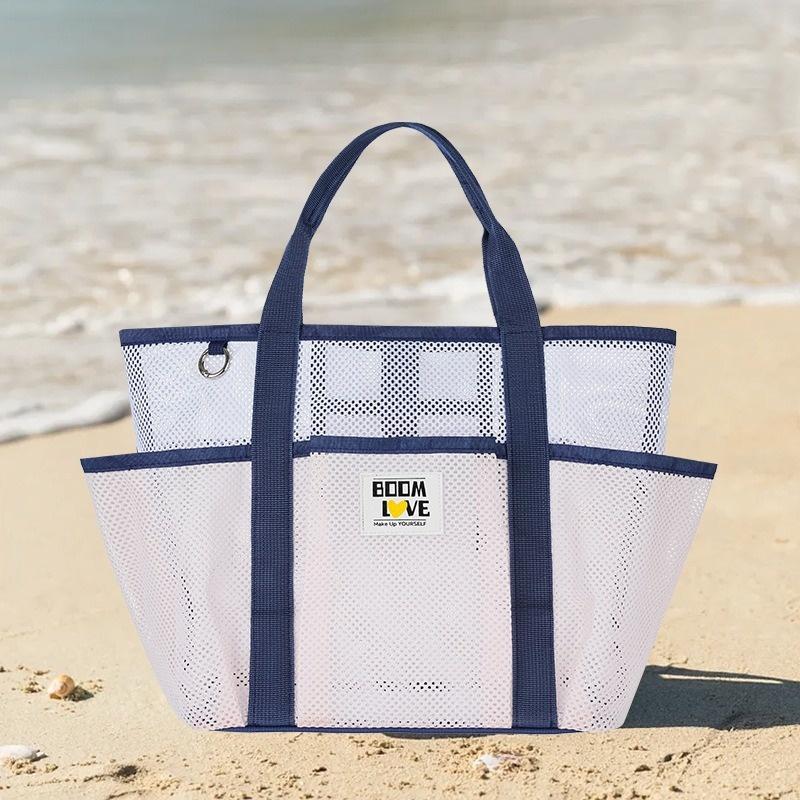 New Handheld Shopping Bag Beach Bag Travel Swimsuit Storage Bag Gym Bags Portable Tote Swimming Mesh Vacation Storage Bag