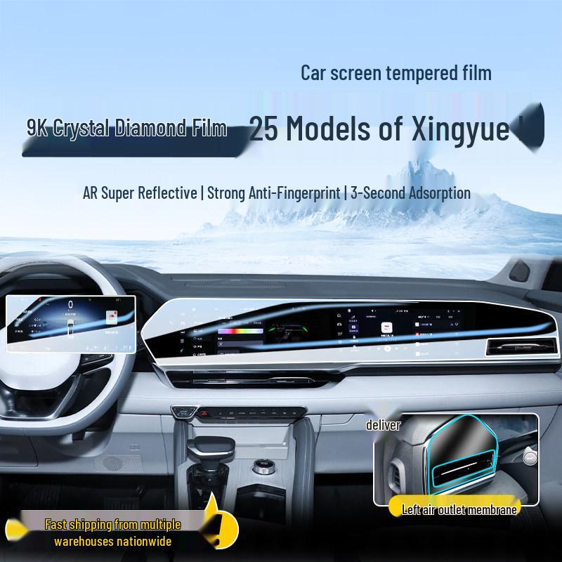 Geely Xingyue L Central Control Screen Protector for 25 Models - Car Interior Decoration 2 Fan Bundle