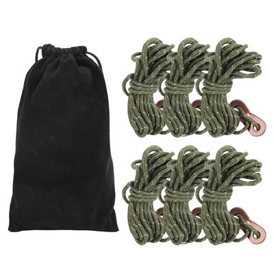 6PcsSet 4M 3MM Reflective Tent Ropes with Aluminum Alloy Buckle for Camping HikingReflective Army