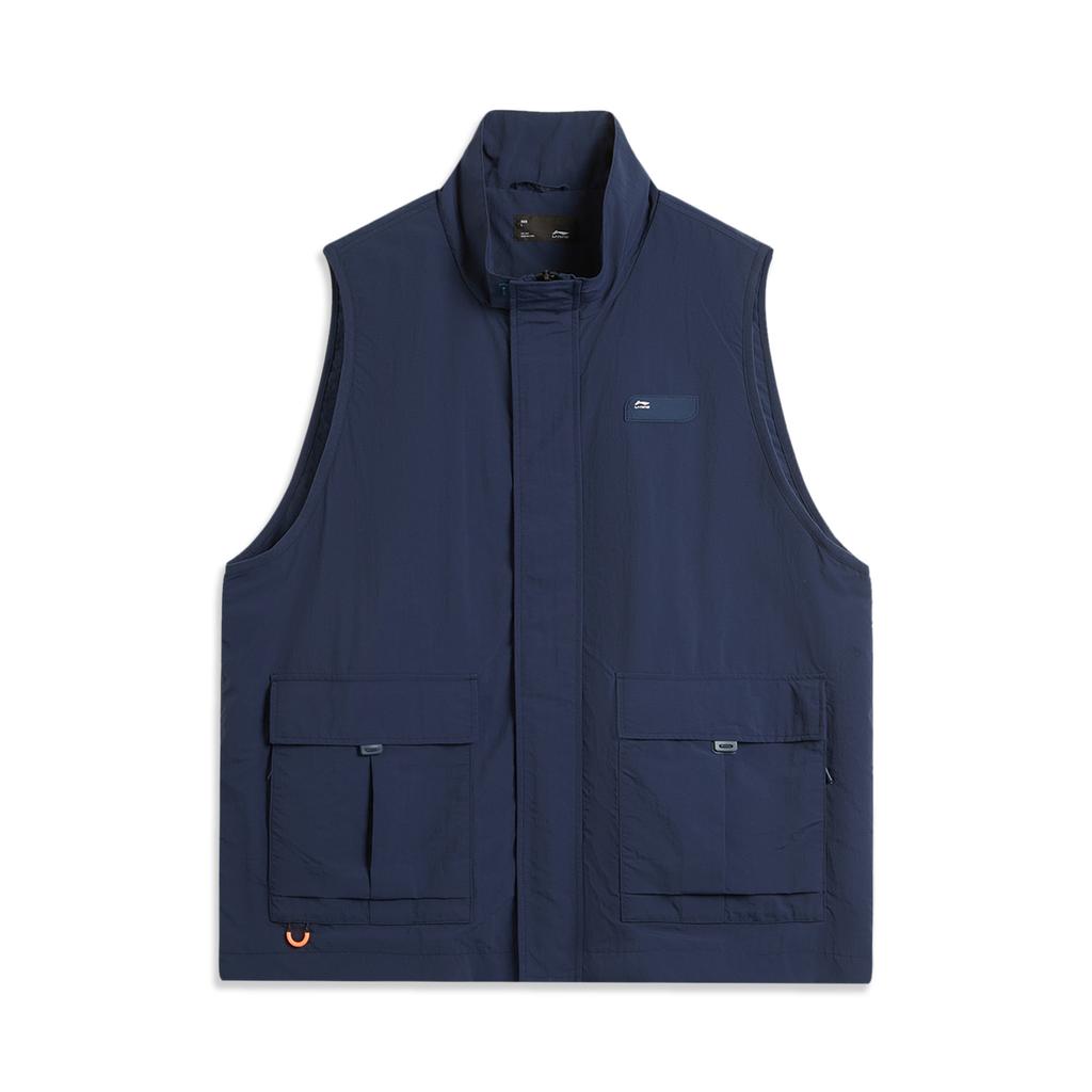 Li Ning Comfortable Versatile Loose Vest Men Vests Deep-Iris-Blue AMDU021-3