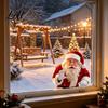 Holiday Static Stickers Santa Claus Window Sticker Removable Decal Waterproof Easy to Apply Festive PVC Decal for Home Living Room Bathroom Windows