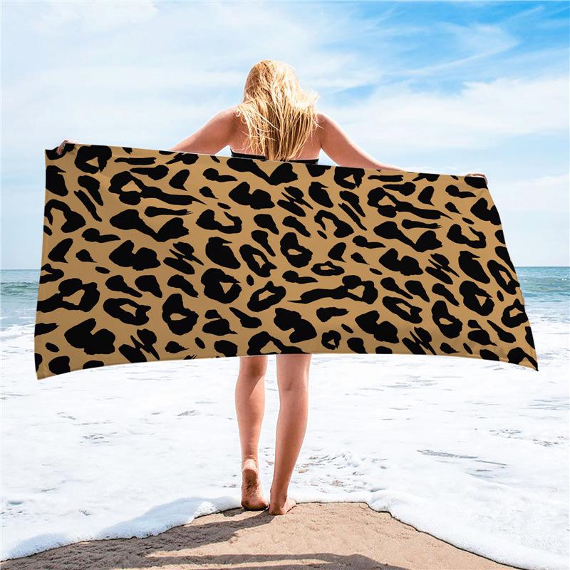 Summer Tropical Ultra-fine Fiber Beach Towel with Sun Protection
