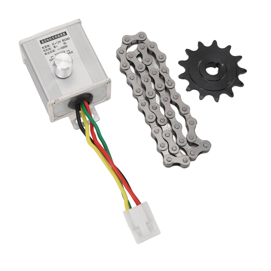 Motor Speed Controller Motor 12V500W Speed Controller Switch with 38 Sections Chain and 410 Model 13T Sprocke
