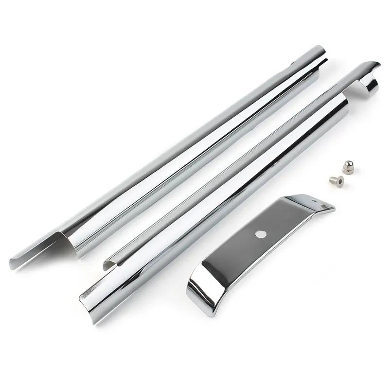 1Pair Motorbike Frame Cover Front Chrome Down Tube Cover For Harley Softail Fat Boy Twin Cam Heritage CVO FLSTSE FXSTC FLSTF