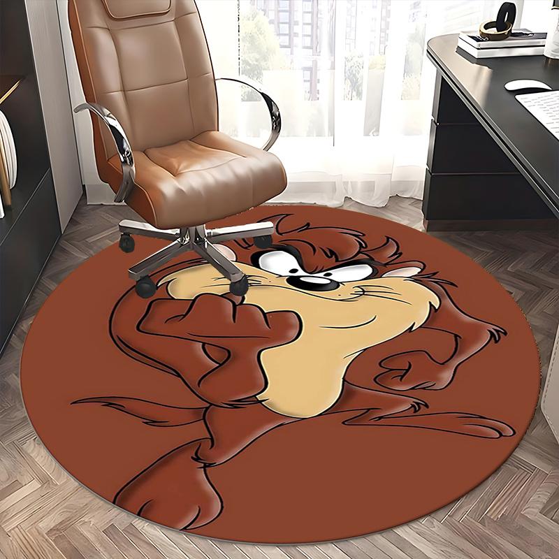 Tazmanian Devil,Looney Tunes Chair mat Round Rug-Office carpet, Machine Washable, Non-slip, Suitable for Living Rooms, Bedrooms, Entryways,