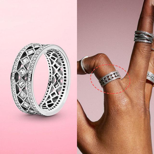 Pierścionek damski 2022 nowy srebro 925 błyszczące i polerowane linie palec serdeczny dla kobiet ślub biżuteria zaręczynowa prezent Anel