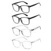 4pcs Transparent Computer Glasses Frame Women Men Anti Blue Light Square Eyewear Blocking Glasses Optical Spectacle Eyeglass