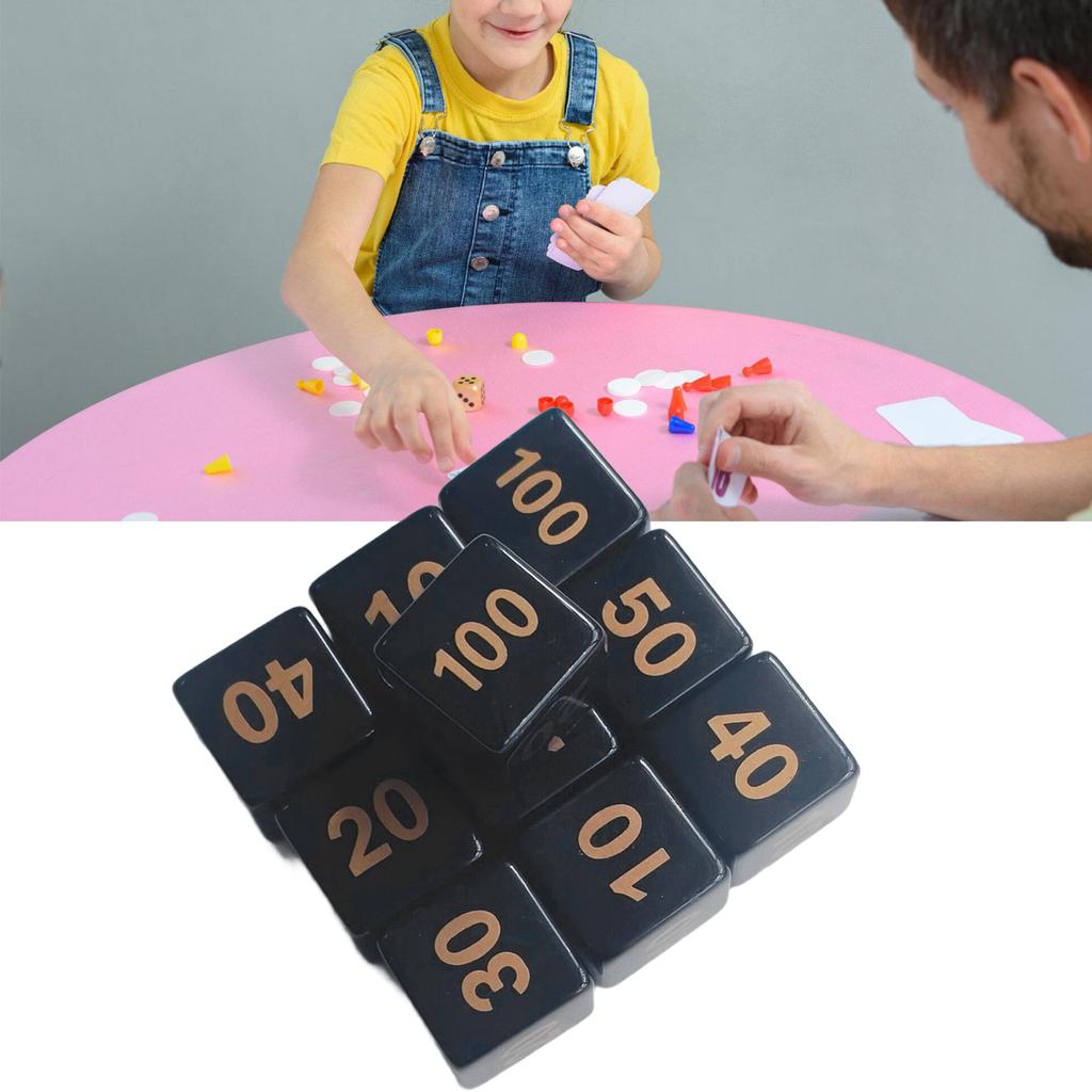 10Pcs Acrylic Mult Sided Dices Role Playing Table Game Dices Six Sided Dices Round Corner Dices Mahjong Accessories