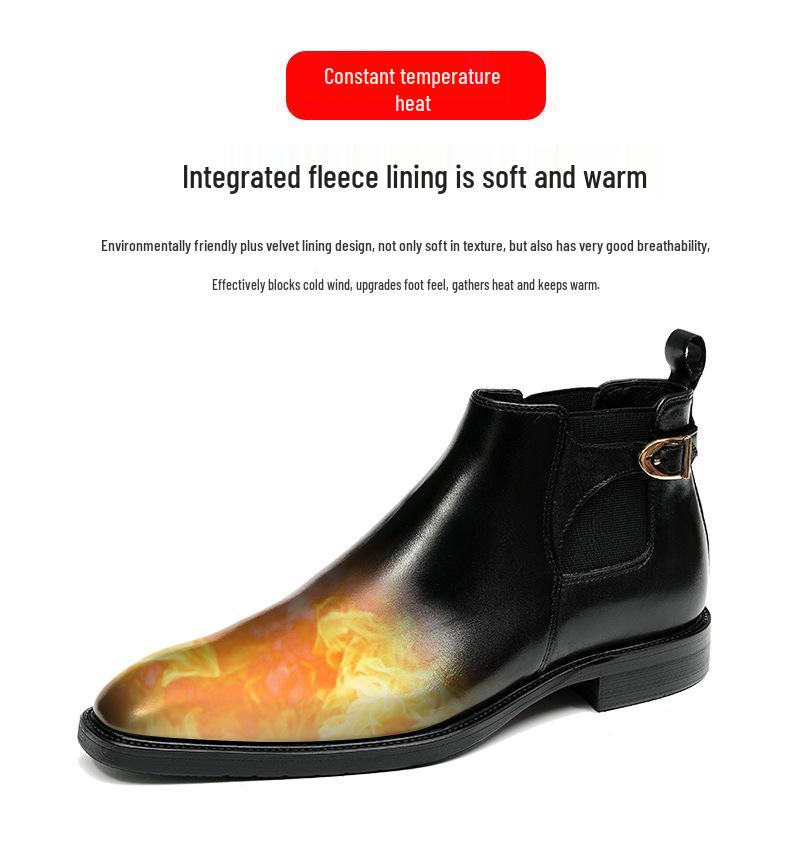 VIP Exklusive Herren Chelsea Boots aus echtem Leder - Retro Spitz zulaufende High-Top Formelle Schuhe für den Winter