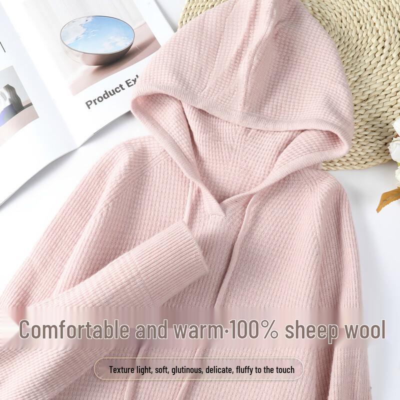 

SNOWFLYING Women s Hooded Wool Sweater One Size
