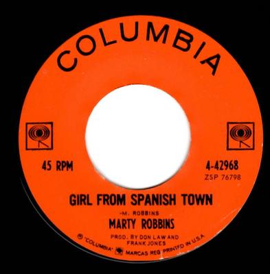 7inch Record MARTY ROBBINS - Girl From Spanish Town / Kingston G 442968 Columbia 1964 US Folk Used