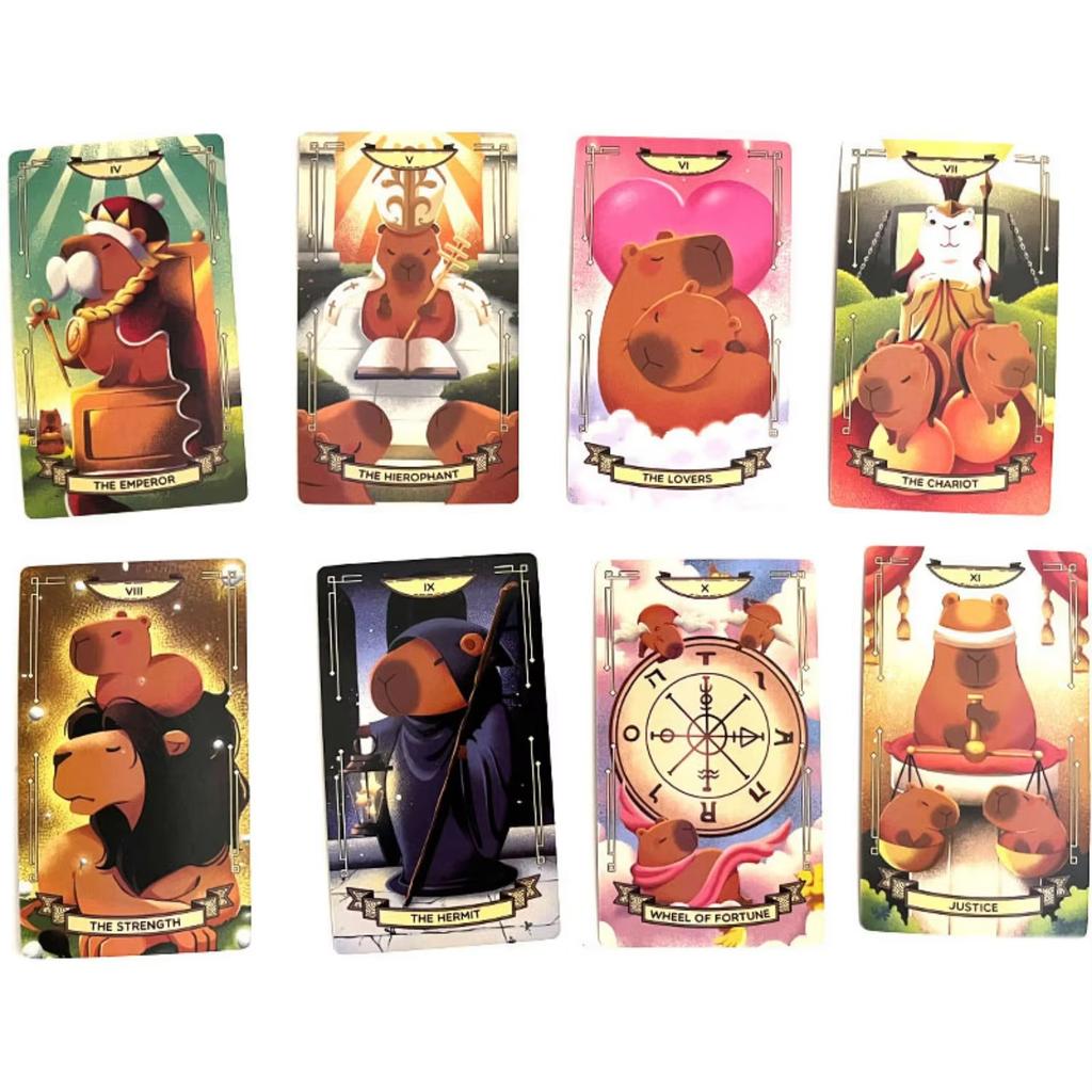 New Hot Capybarot Tarot For Family Friends Fun Divination Entertaunment Party Board Games