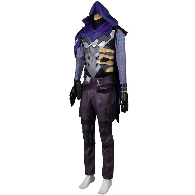 Game Valorant Omen Cosplay Costume Role Play Blueadult Men Roleplay Outfits Male Halloween Party Costume