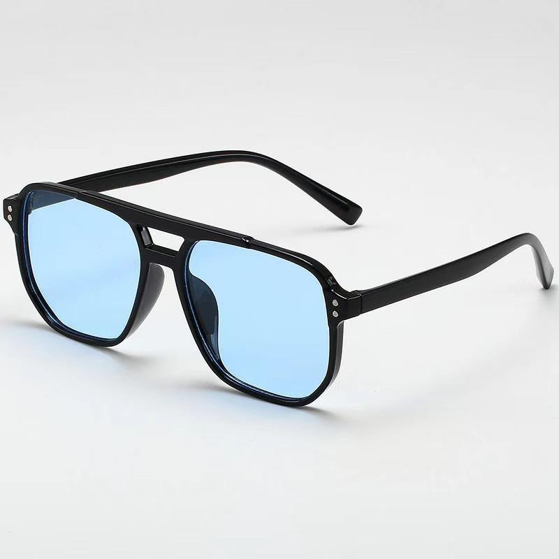 Occhiali da Sole Retro a Doppio Ponte con Lenti Grandi Oceaniche - Design alla Moda e Semplice