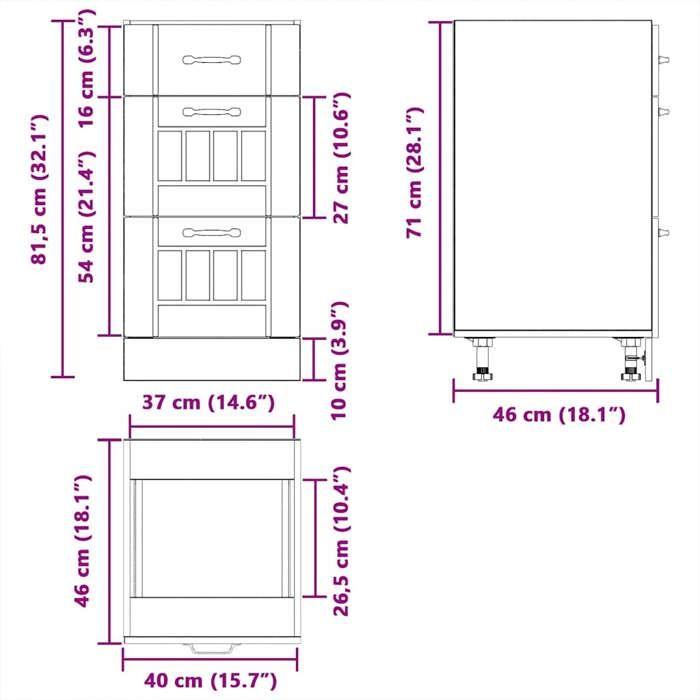 VidaXL Kitchen Cabinet Lucca Glossy White Engineered Wood, Sink Cabinet, Kitchen Cabinet with Drawer, Cabinet of 854232