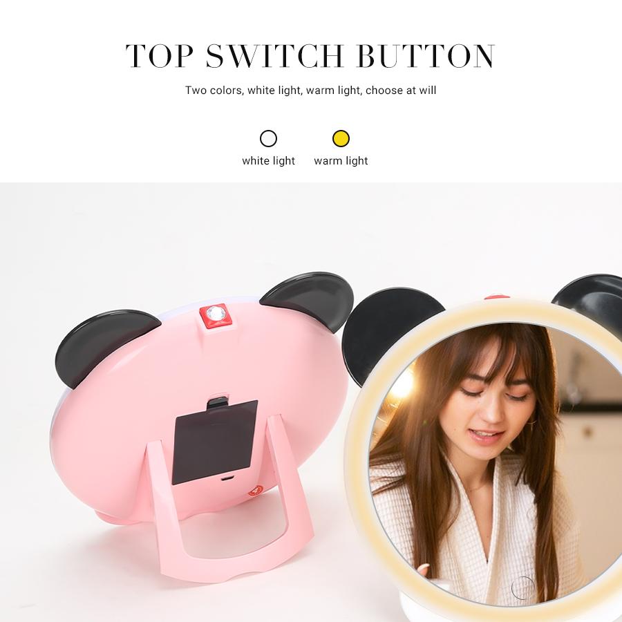 

LED Makeup Mirror 3 Mode Dimmable With Touch Screen Bracket Makeup Mirror USB Power Powered Portable Makeup Travel Mirror Girls