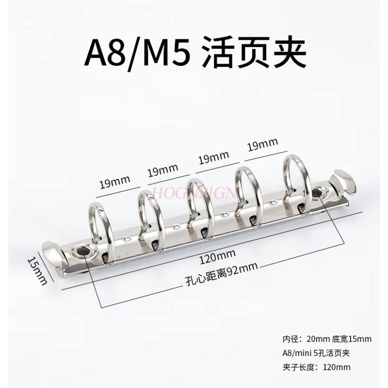 10pcs A8 Ring Clip M5 Mini Metal Clip Five Hole Gold Silver Hand Account Mini Clip