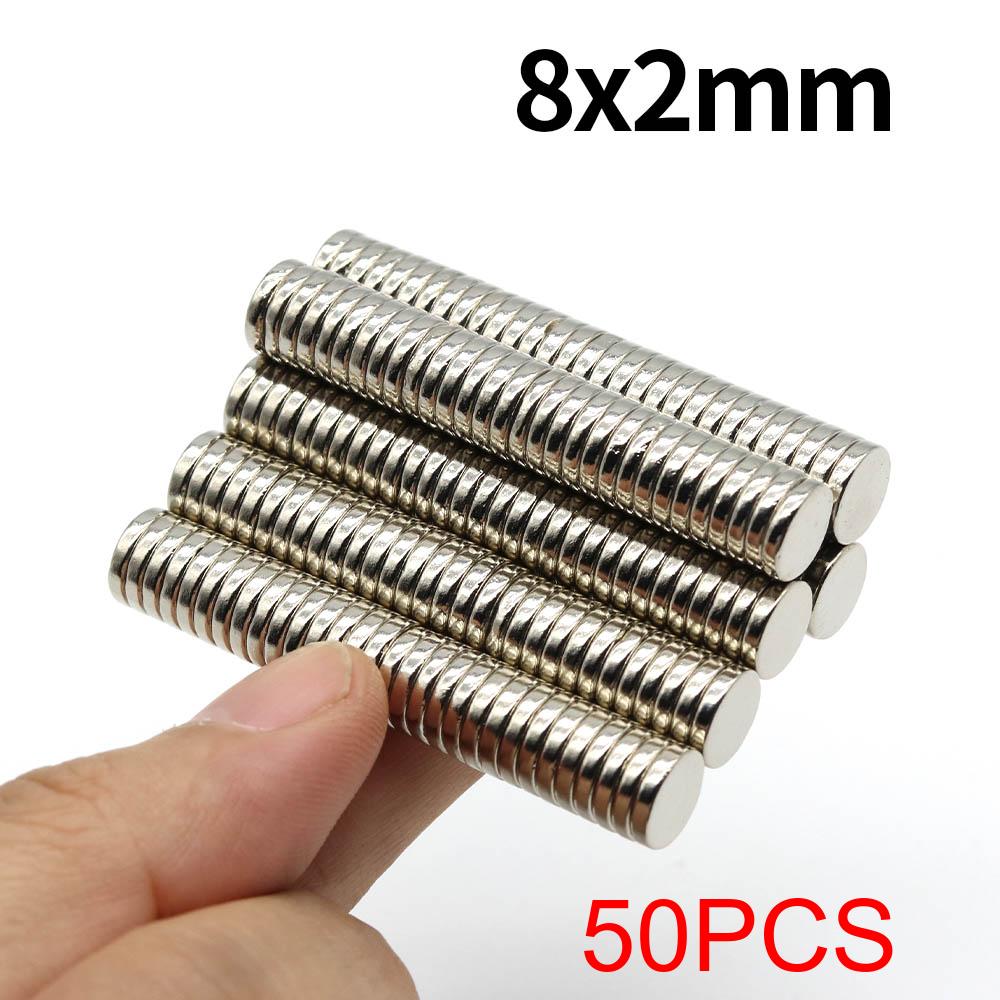 8x2mm Super Strong Neodymium Magnet N35 NdfeB Permanent Magnetic imanes Round Powerful Magnets Refrigerator Magnet