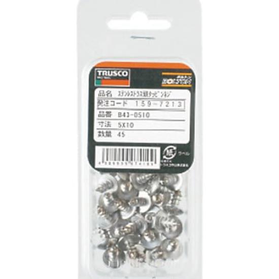 TRUSCO Truss Head Tapping Stainless M4 X Pack of Screws, Steel, 16, 60, B43-0416