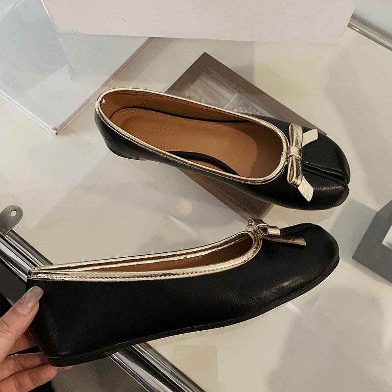 Fashion Fashion Strange Toe Footwear Shallow Flats Slip On Shoes For Women Summer Spring Female Butterfly-Knot Ladies Flats Shoes