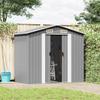 Garden Shed Gray Metal 204 X 132 X 186 Cm