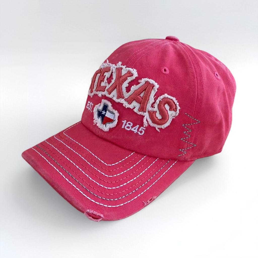 Vintage Distressed Texas Embroidered Baseball Cap Adjustable Washed Cotton Dad Hat