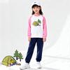 Children's Cartoon Color Block Sweatshirt - Round Neck, Pure Cotton, Unisex Top for Spring/Autumn.