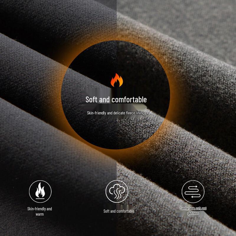 Hodo Men's Plush-Lined Easy-Care Casual Business Trousers