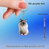 Cute 2D Siamese Cat Keychain Acrylic Kitten Backpack Car Interior Decorations Ornaments Gift for Women Lady Party Car Key Decor