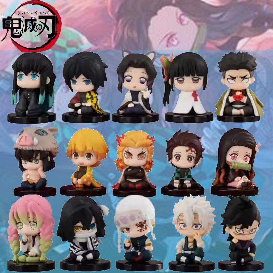 Anime Demon Slayer Figure Nezuko Tanjirou Zenitsu Inosuke Kyoujurou Giyuu Kawaii Qposket PVC Model Toys Gift 15 Style