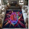 Tappeto in Flanella Stampato AC Milan Antiscivolo Morbido Poliestere Tappeto per Pavimento Tappetino Decorativo da Interno per Camera da Letto Soggiorno Divano Sala Giochi Decorazione Casa