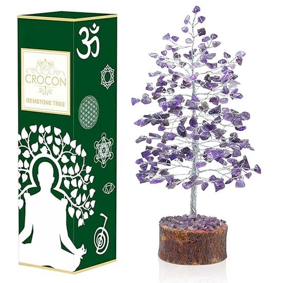 Crocon Drahokamový Strom Peněz Feng Shui Bonsaj pro Štěstí Generátor Energie Reiki Léčení Vyvažování Čakrových Kamenů