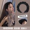 Popular Puffy Ruffled Satin Cloth Head Hoop for Women Girls Shopping Party Headband Ins Female Headpiece