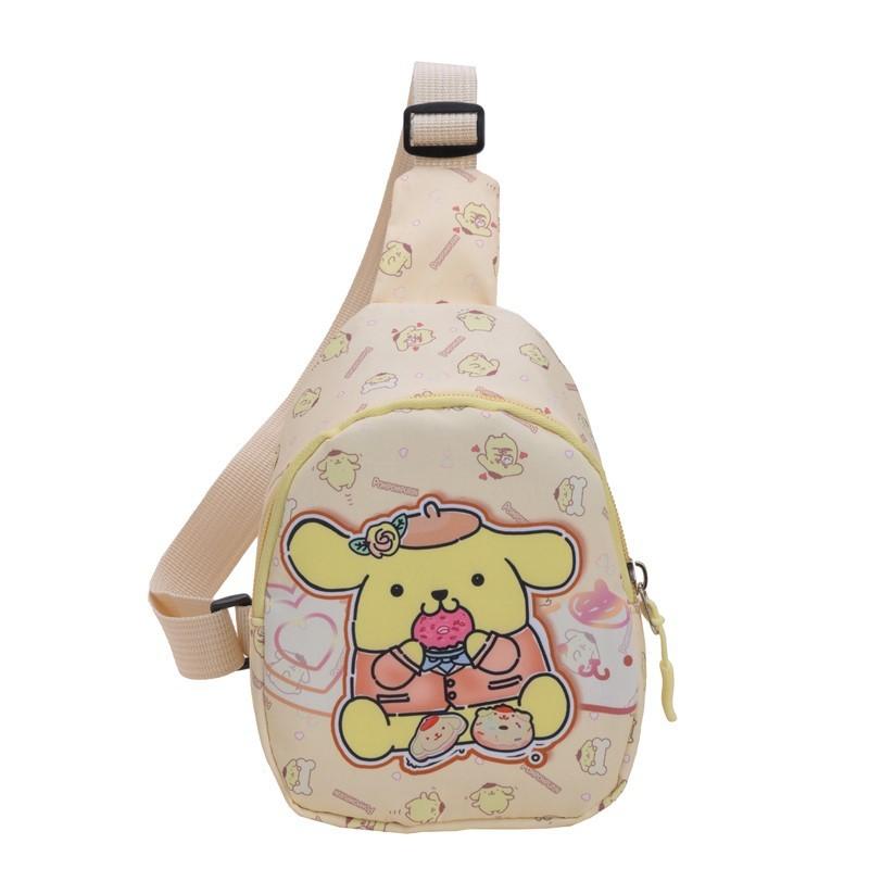 Sanrio Kuromi Cartoon Kids Chest Bag With Breathable Nylon For Daily Use