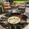 1pc Vinyl Record Round Rug Flannel Soft Non Slip Floor Mat Music Themed Decor for Living Room Bedroom Home Studio Office