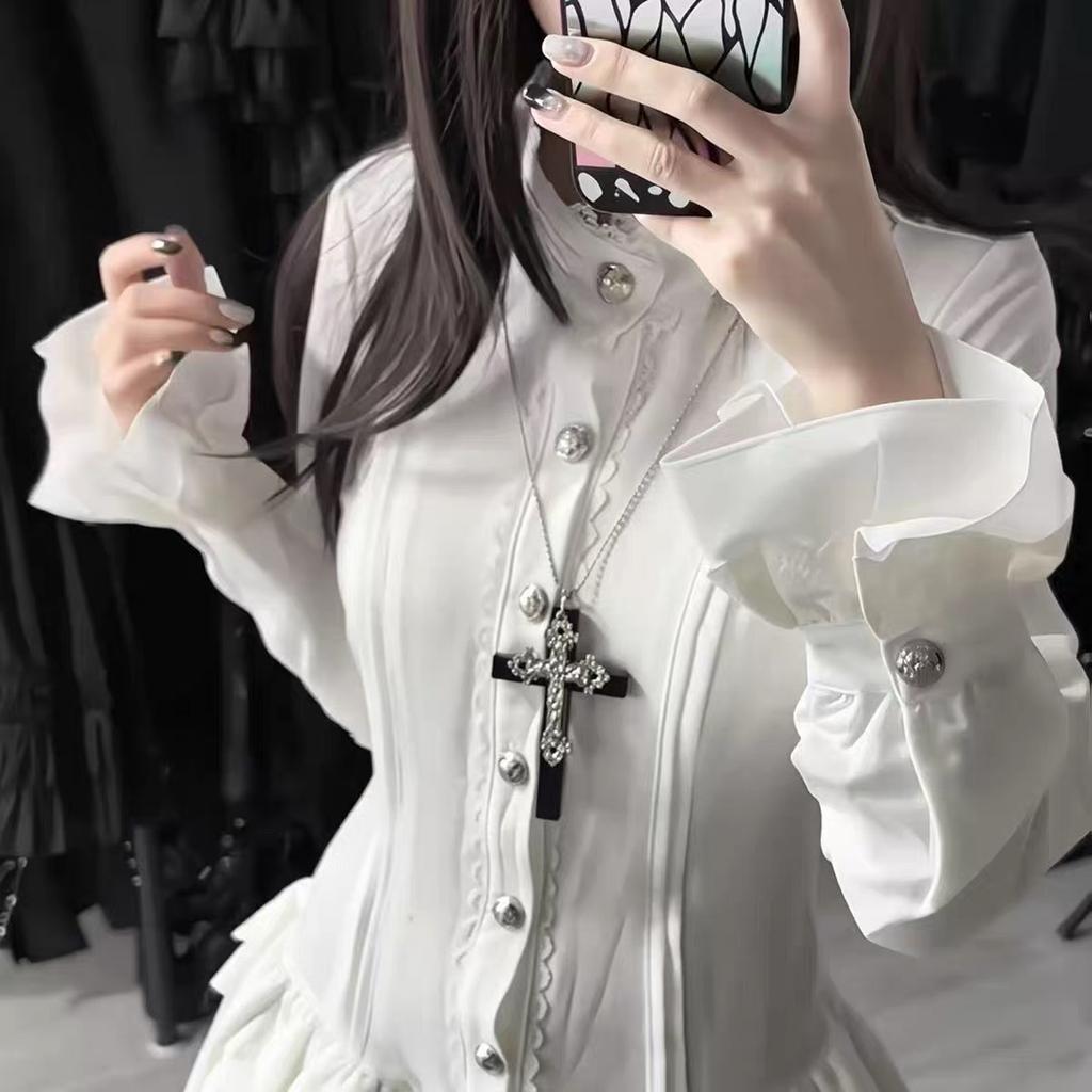 Original Large Cross Necklace, Gothic Dark Lolita Maid Cosplay Halloween Accessory