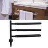 Towel Bar High Strength ABS Multi Arm Wall Mounted Towel Rack Holder with Hook for Bathroom Black