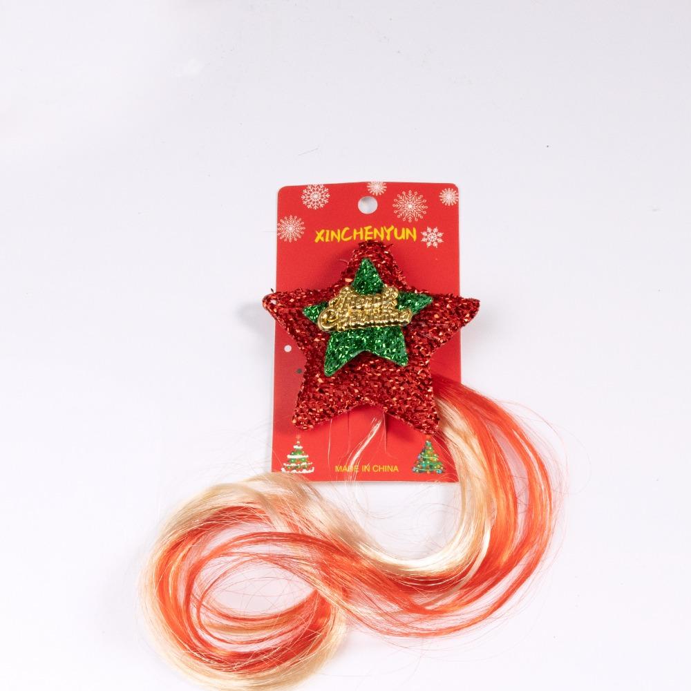 Colorful Wig Christmas Hair Clip Christmas Tree Bowknot Hairclip Princess Girls Wig Hairpin Gift