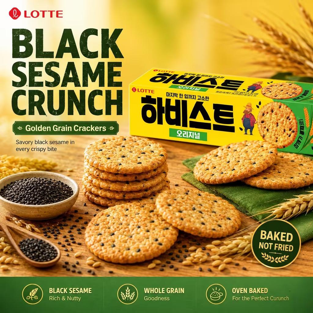Lotte Harvest Zwarte Sesam Crackers 100g