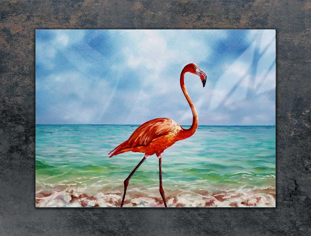 GLAS-KOCHFELDSCHUTZPLATTE 70x52 FLAMINGO