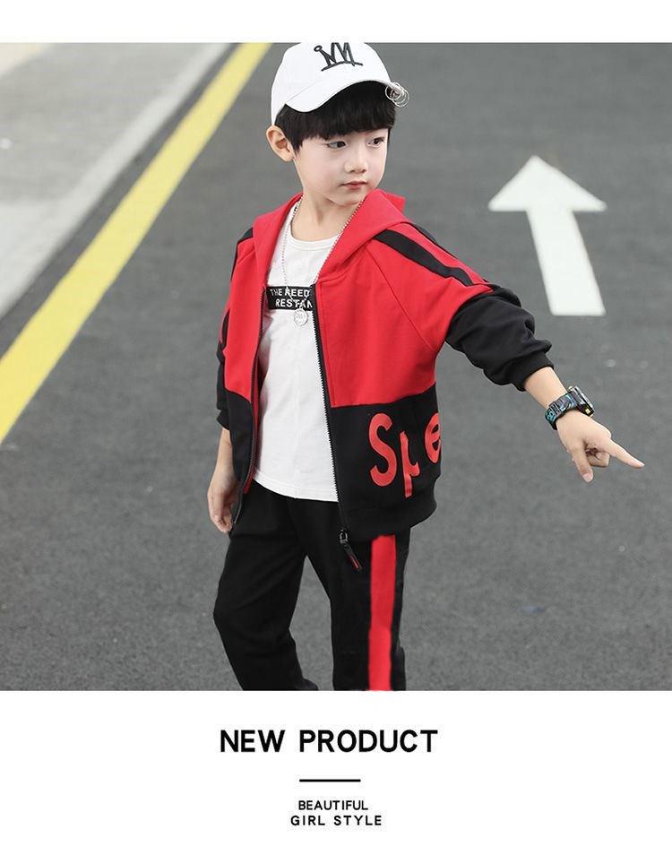 Boys' Spring & Autumn 2025 Western-Style Casual Sports Two-Piece Suits