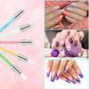 11PCS Nail Art Brushes & Nail Dotting Tools,Double Ended Tipped Silicone Nail Tools,Gel Polish Brush,Liner Brush,Dotting Pen for Home Salon DIY Kit