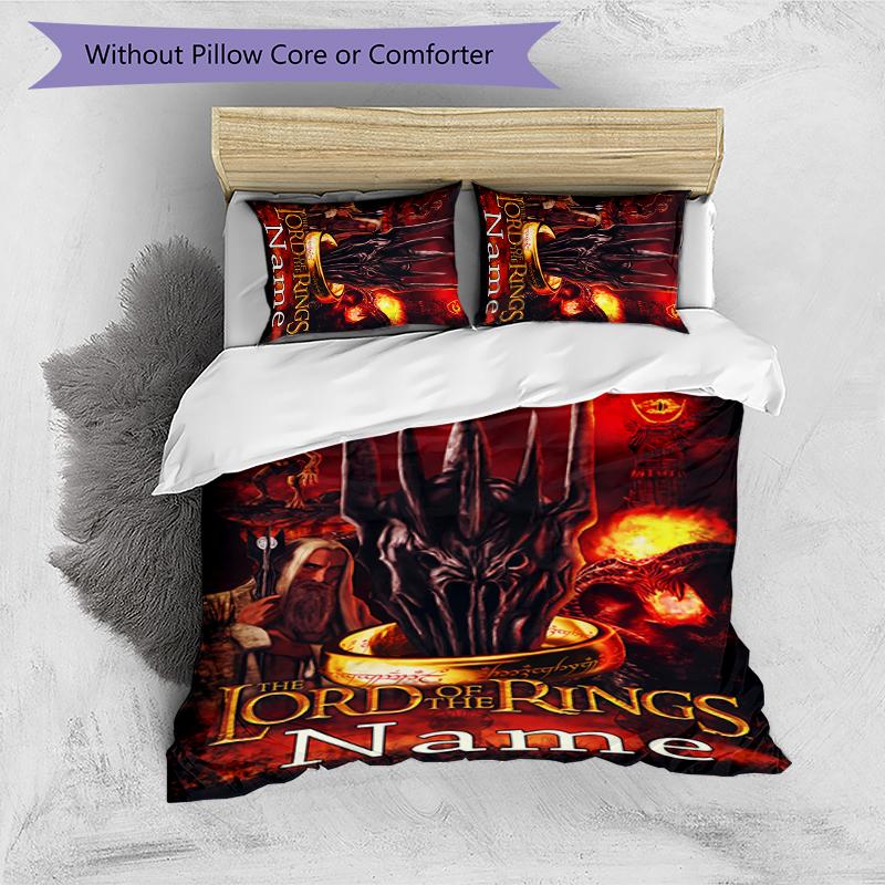 3pcs Custom Name The Fellowship of the Ring Bedding Set Duvet Cover Closure Includes 1 Duvet Cover & 2 Pillowcases for All Seasons Bedroom Decor