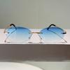 Vintage Frameless Sunglasses Metal UV Protection Sunglasses Trendy Fashion Sunglasses  Travel