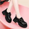 Thick-soled new retro casual thick-soled heightening loafers versatile foot-fitting small leather shoes heightening single shoes women's shoes