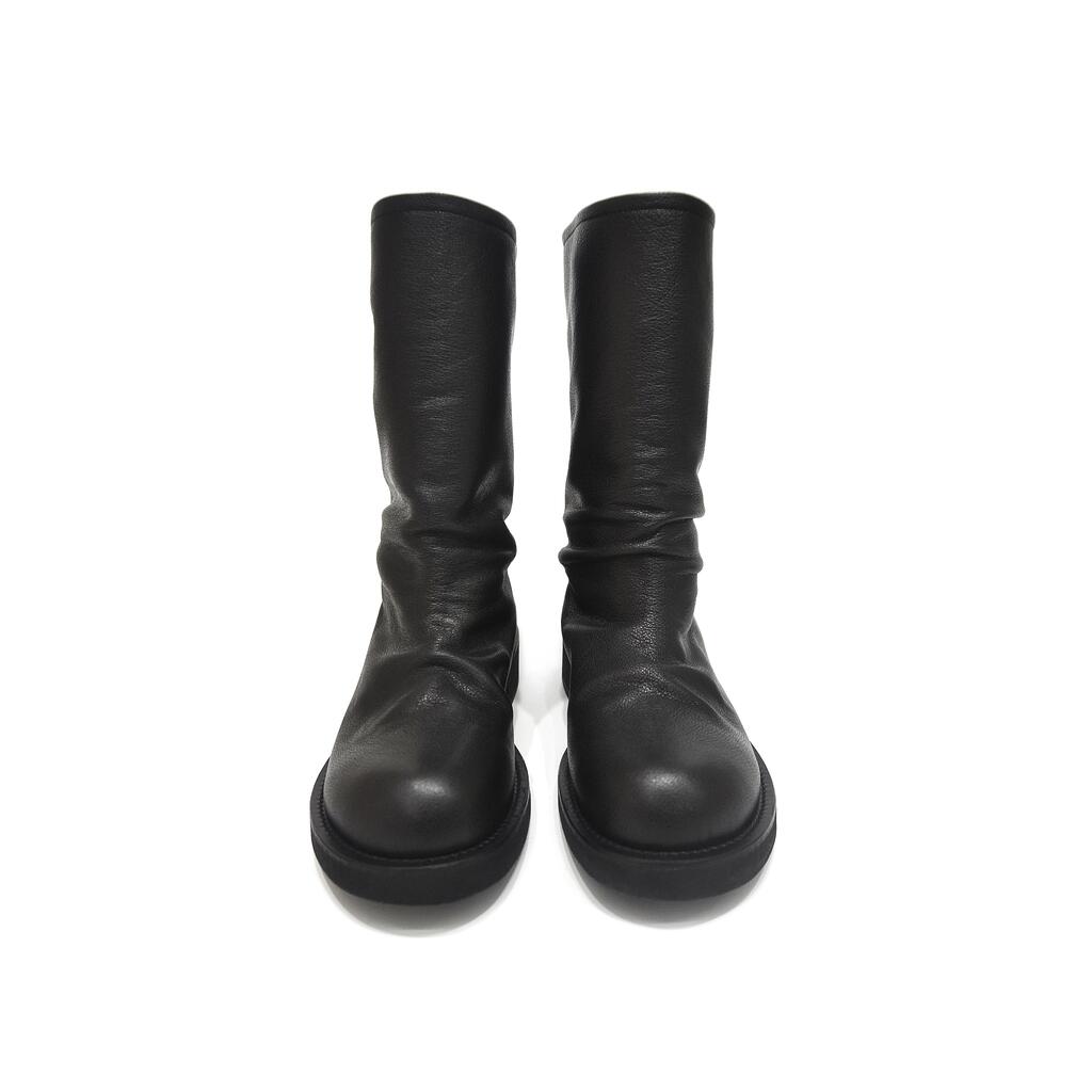 Coreofalchemy Vintage Leather Mid-Calf Boots Black