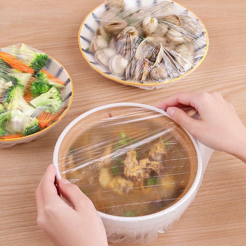 

300 шт. Одноразове пластикове покриття-плівка, знімне, харчового класу, для зберігання мисок та тарілок, побутова пилозахисна кришка, пакет для збереження свіжості one size