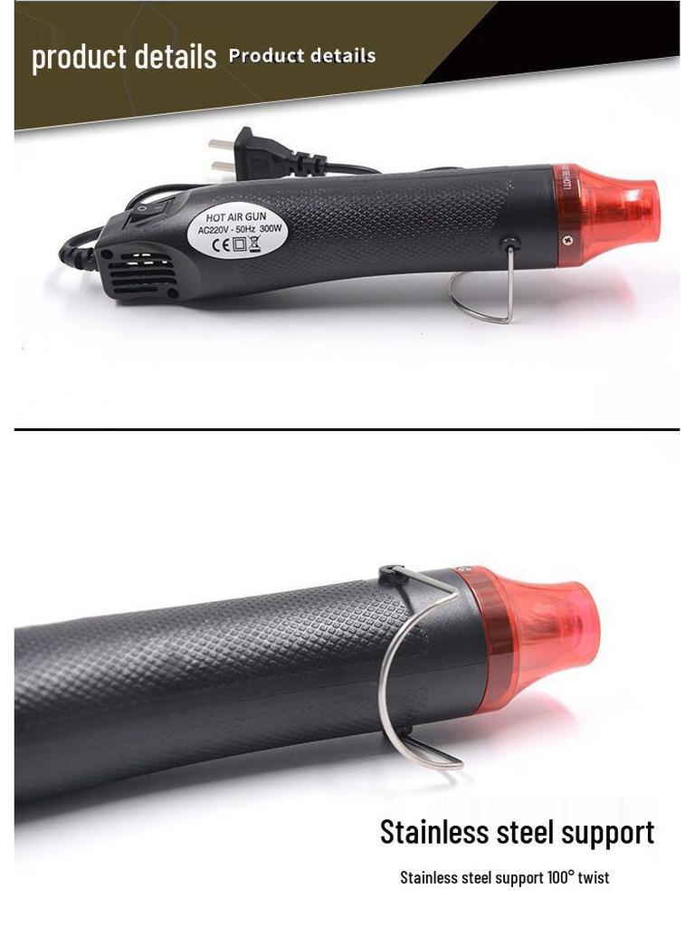 European Handheld 220V Hot Air Gun for Polymer Clay, Rubber Stamp Embossing, DIY Heat Shrink & Shaping Tool