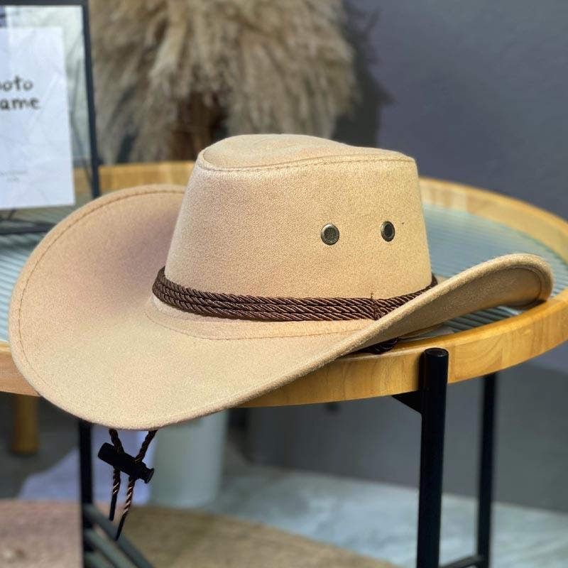 

Men s and Women s Western Solid Color Wool Felt Cowboy Hat – Versatile Outdoor Sun Protection M (56-58cm)